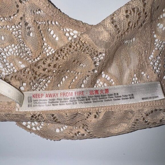 Anthropologie Evalyn V-Neck Lace Bralette blush nude | medium - Picture 9 of 11